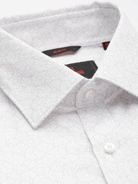 Raymond Slim Fit Floral Printed Pure Cotton Formal Shirt