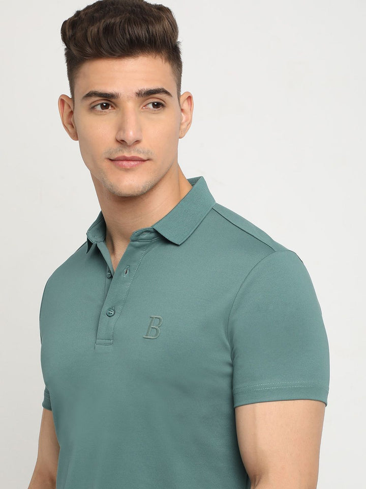 THE BEAR HOUSE Polo Collar Short Sleeves Slim Fit T-shirt