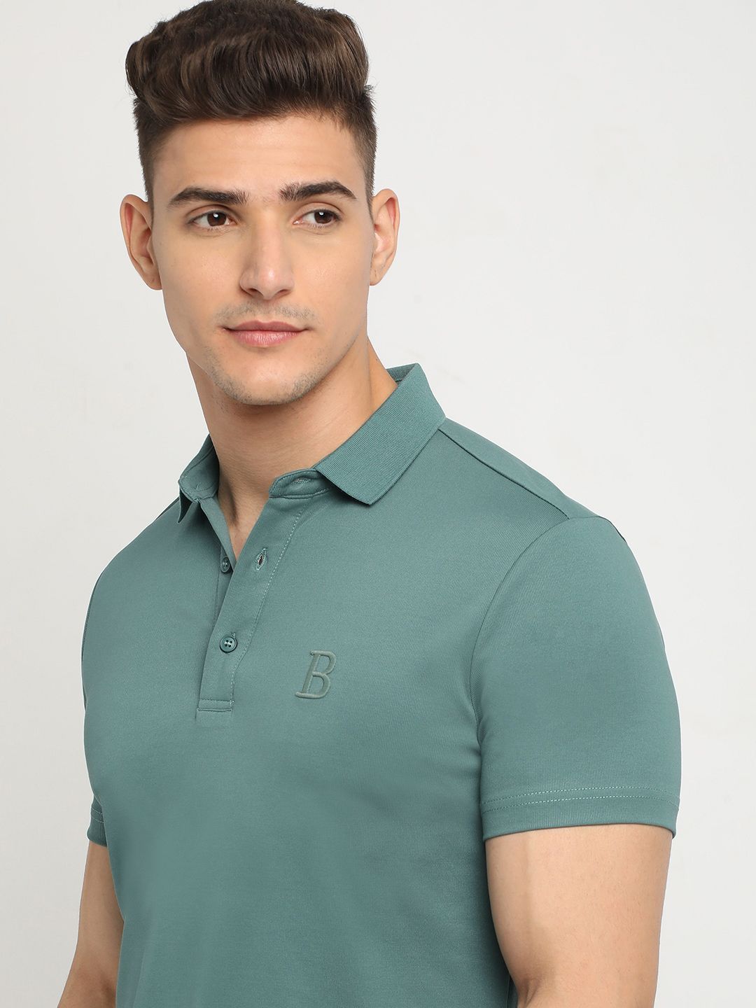 THE BEAR HOUSE Polo Collar Short Sleeves Slim Fit T-shirt