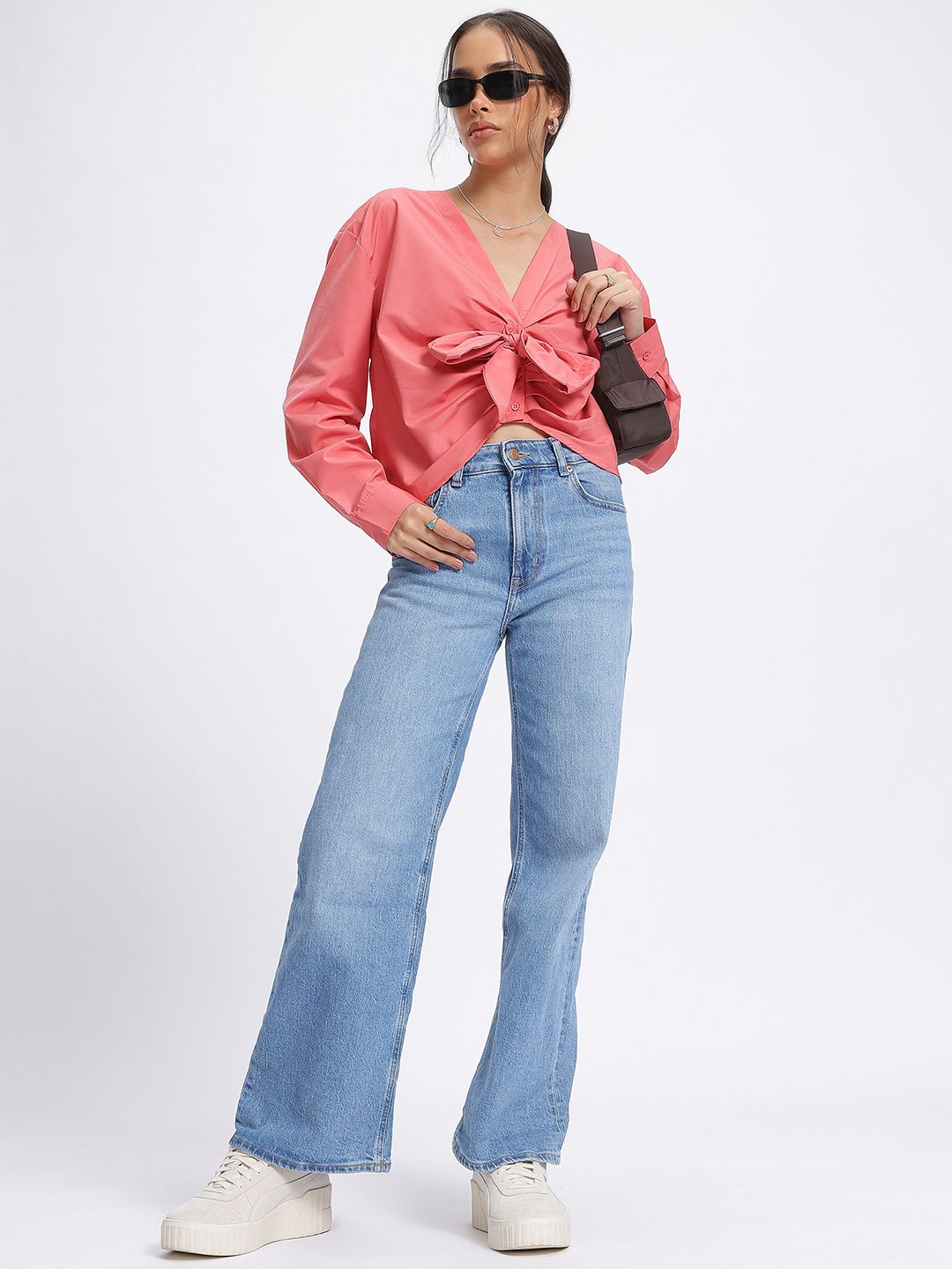 DressBerry Twist Pleat Front Knot Top