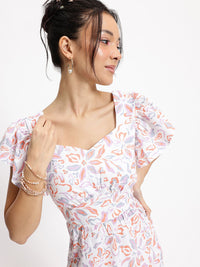 DressBerry Artsy Florals Twirl & Turn A-Line Dress