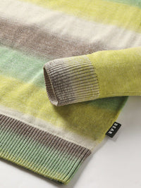 THE BEAR HOUSE Striped Drop-Shoulder Sleeves Acrylic Pullover Sweatshirt