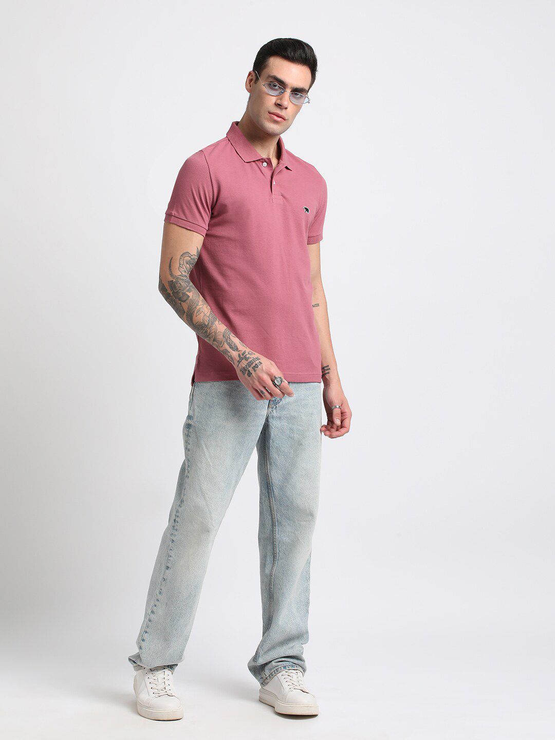 THE BEAR HOUSE Polo Collar Slim Fit Pure Cotton T-shirt