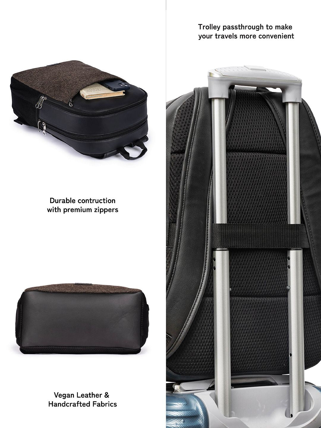 ZOUK Men Textured Water Resistance Backpack Up to 16 inch