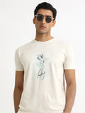 RARE RABBIT Men Hats Graphic Printed Round Neck Slim Fit Cotton T-Shirt