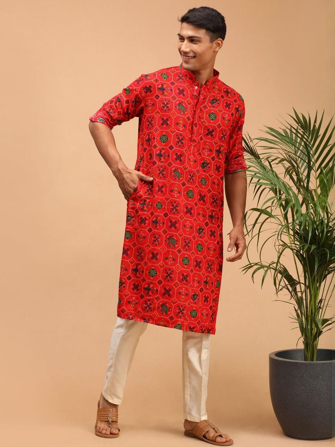 VASTRAMAY Men Ethnic Motifs Printed Kurta