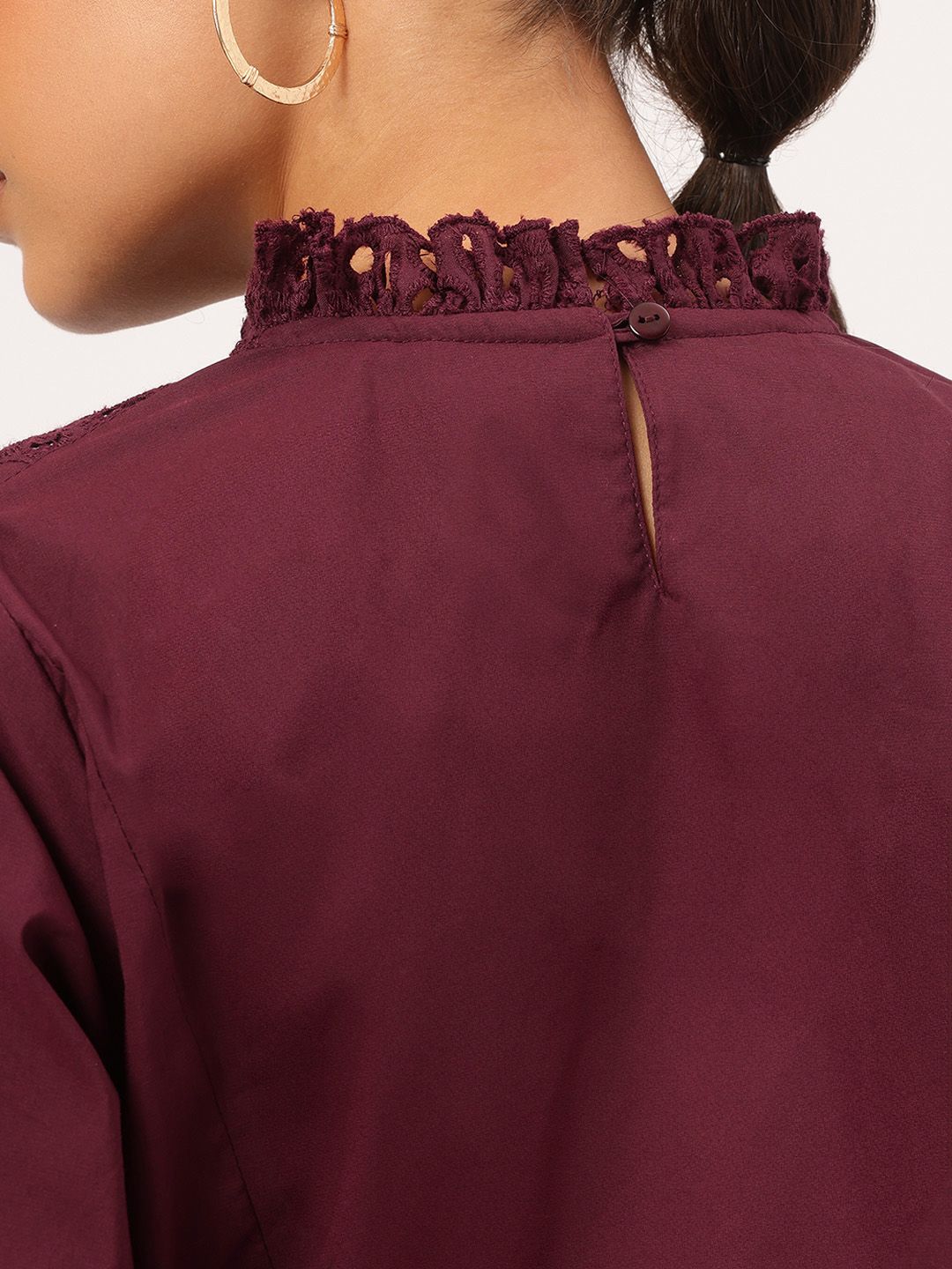 DressBerry Flirty Frills Schiffli Embroidered Top