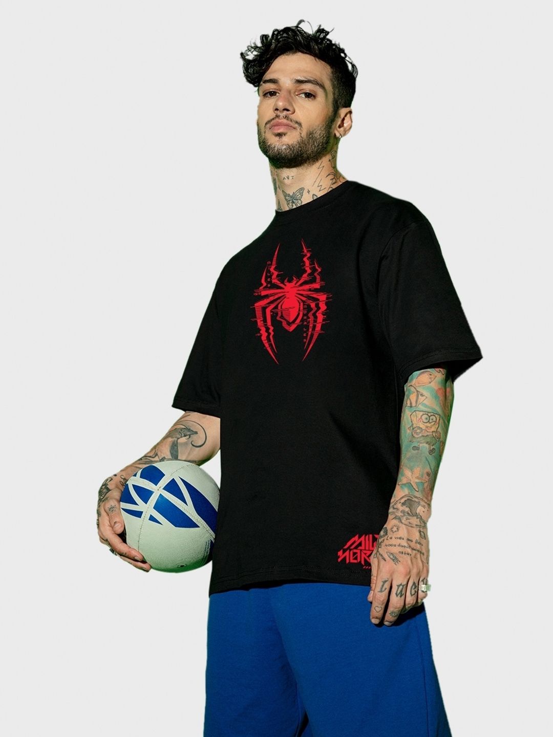 Bewakoof Official Marvel Merchandise  Across The Spiderverse Printed Oversized T-shirt