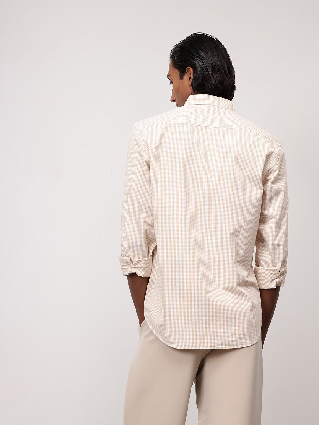 ether Classic Fit Gingham Checks Pure Cotton Shirt