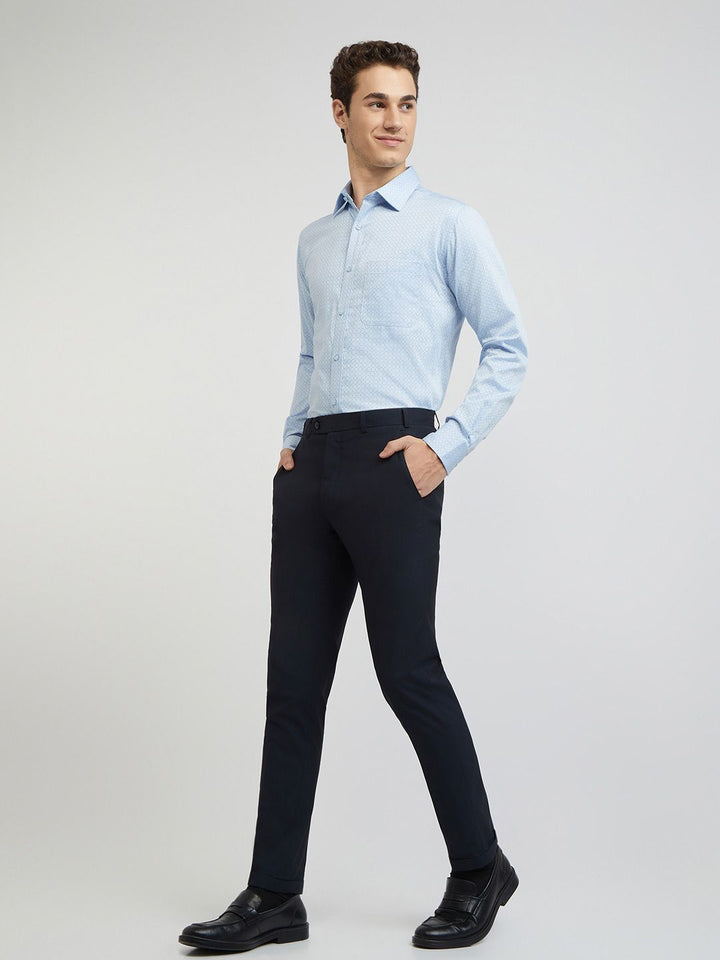 Raymond Self Design Slim Fit Pure Cotton Opaque Formal Shirt