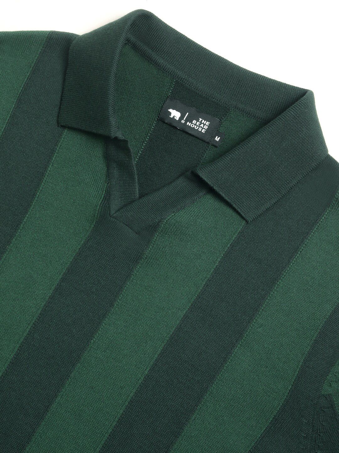 THE BEAR HOUSE Striped Polo Collar Cotton T-shirt