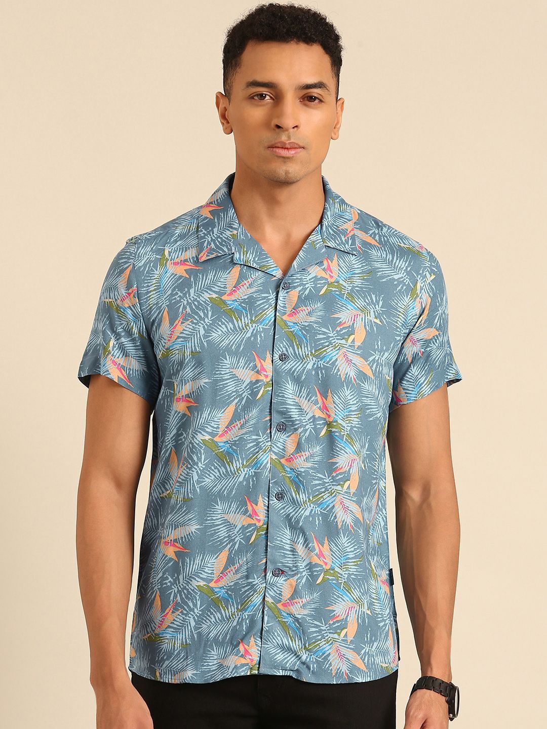Being Human Slim Fit Tropical Printed Casual Shirt