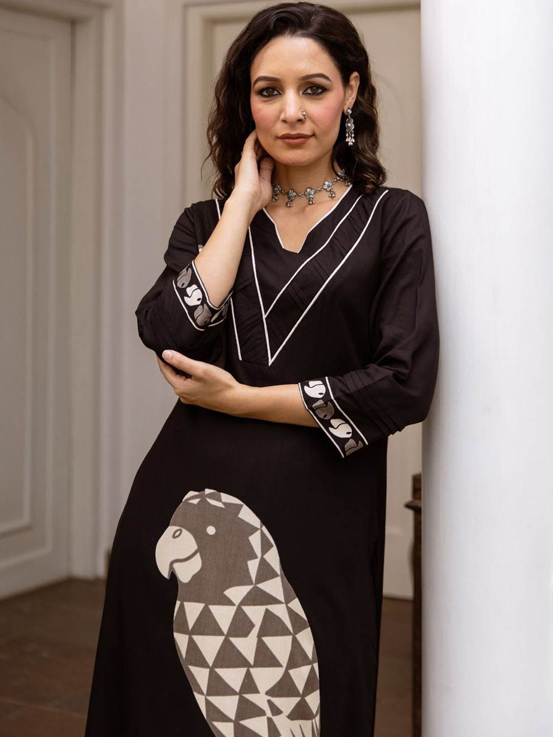 Indo Era Quirky Printed Straight Kurta With Trousers