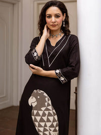 Indo Era Quirky Printed Straight Kurta With Trousers