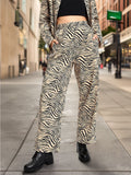 DressBerry Women Exotic Edge Animal Print Flared Trousers