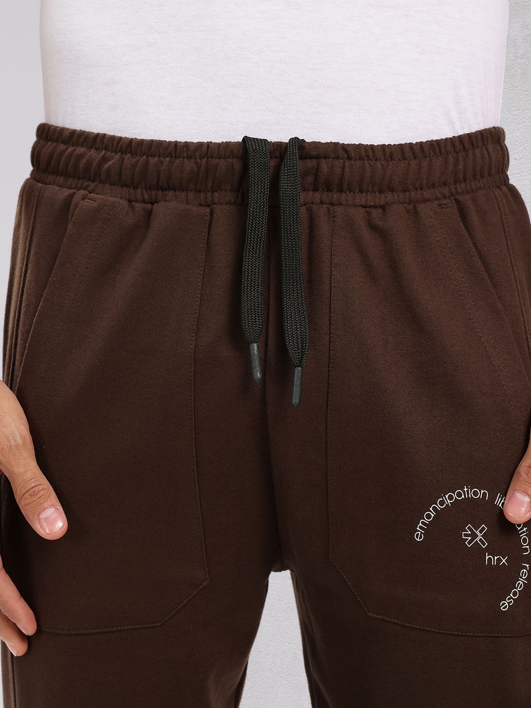 HRX by Hrithik Roshan Men Typography Print Detail Mid-Rise Yoga Joggers