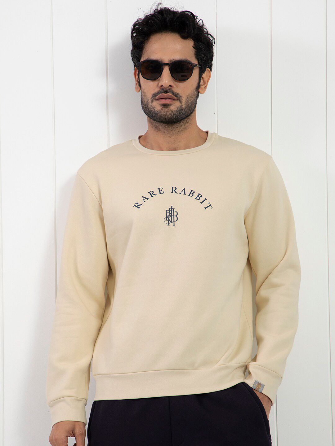 RARE RABBIT Men Nomic Logo Print Sweatshirt