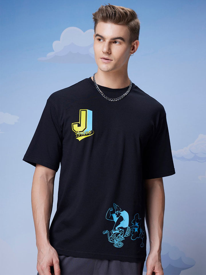 Bewakoof Official Cartoon Network Merchandise Johnny Biker Printed Oversized T-shirt