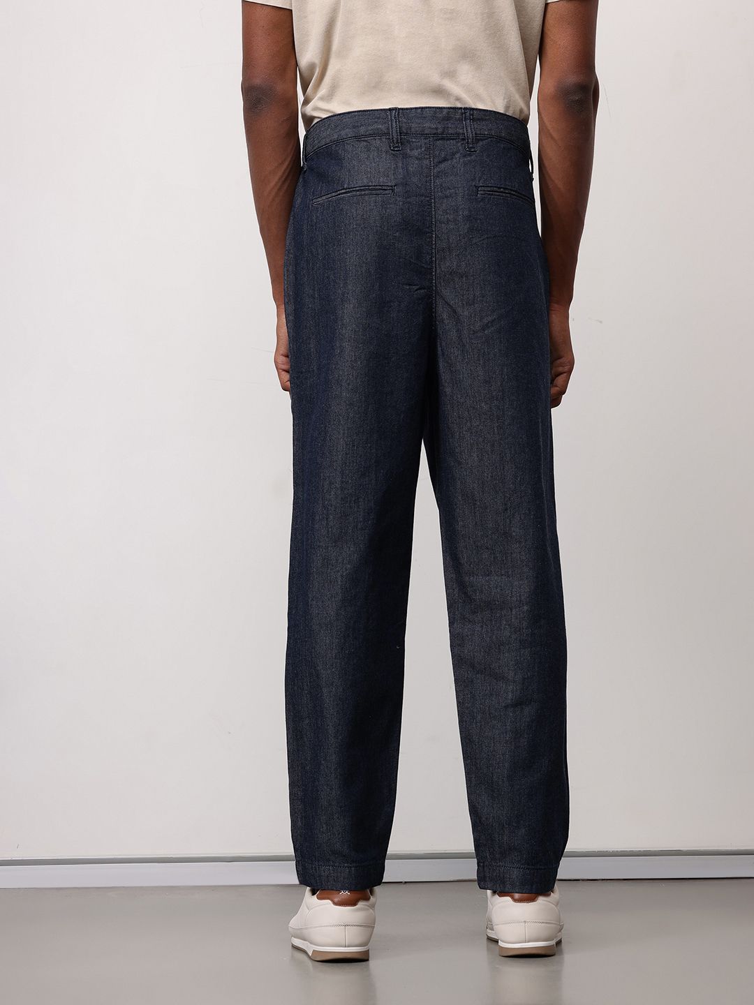 ether Men Chambray Pleated Trousers