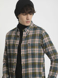 The Bear House Men Checked Slim Fit Casual Shit