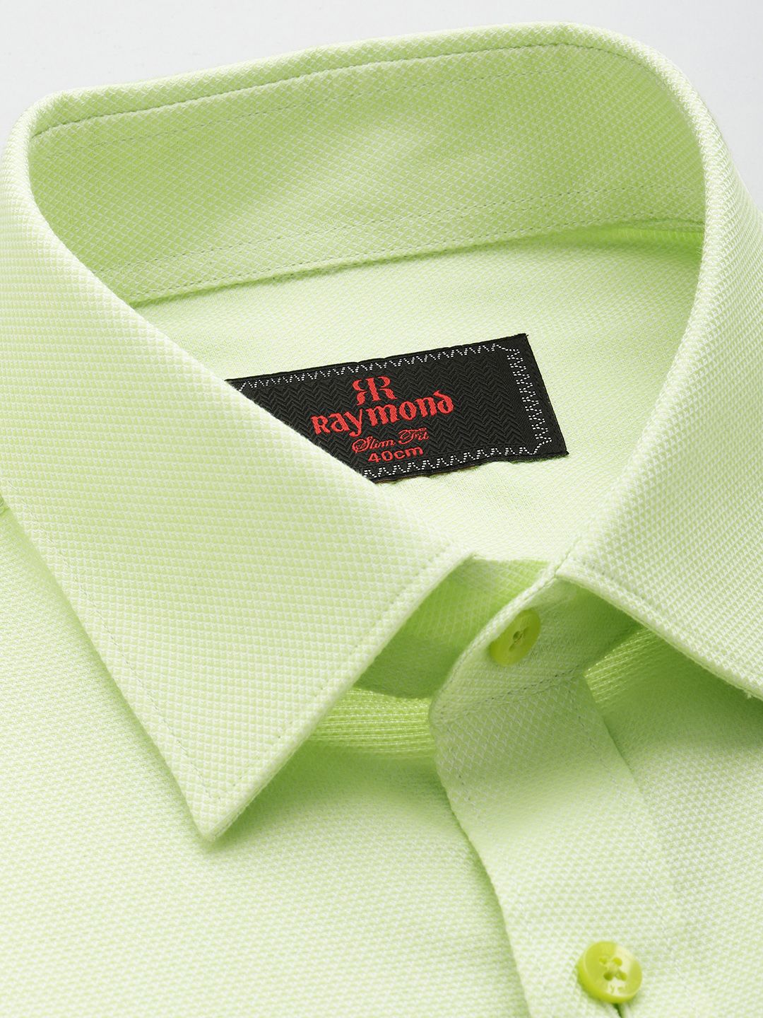 Raymond Slim Fit Geometric Self Design Pure Cotton Formal Shirt