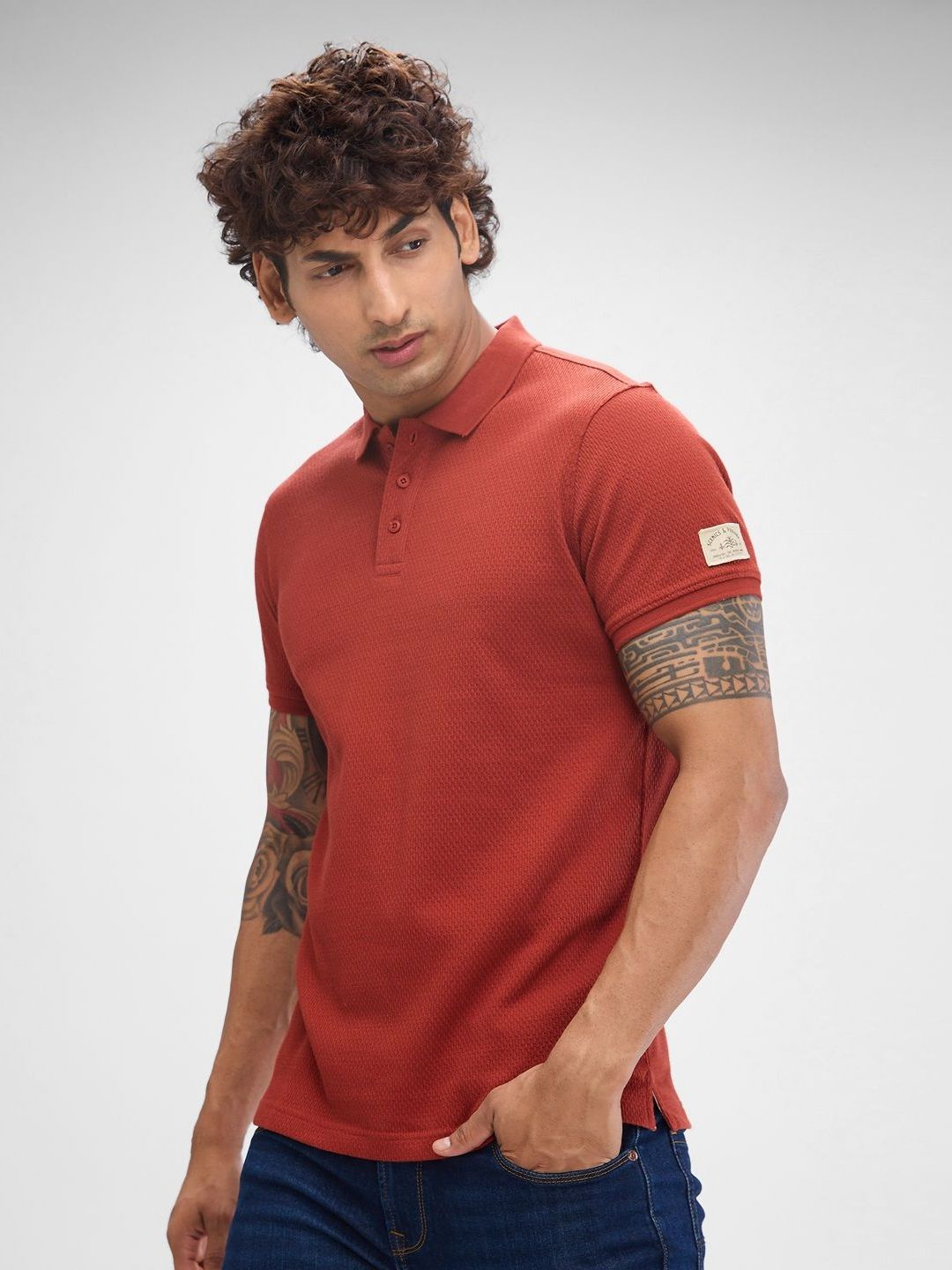SPYKAR Men Polo Collar Solid Slim Fit T-shirt