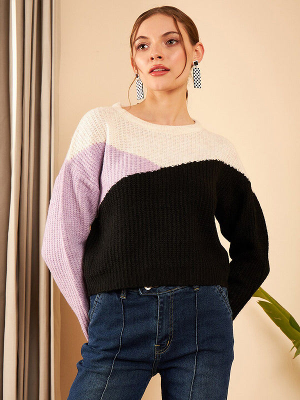 STREET 9 Colourblocked Acrylic Pullover