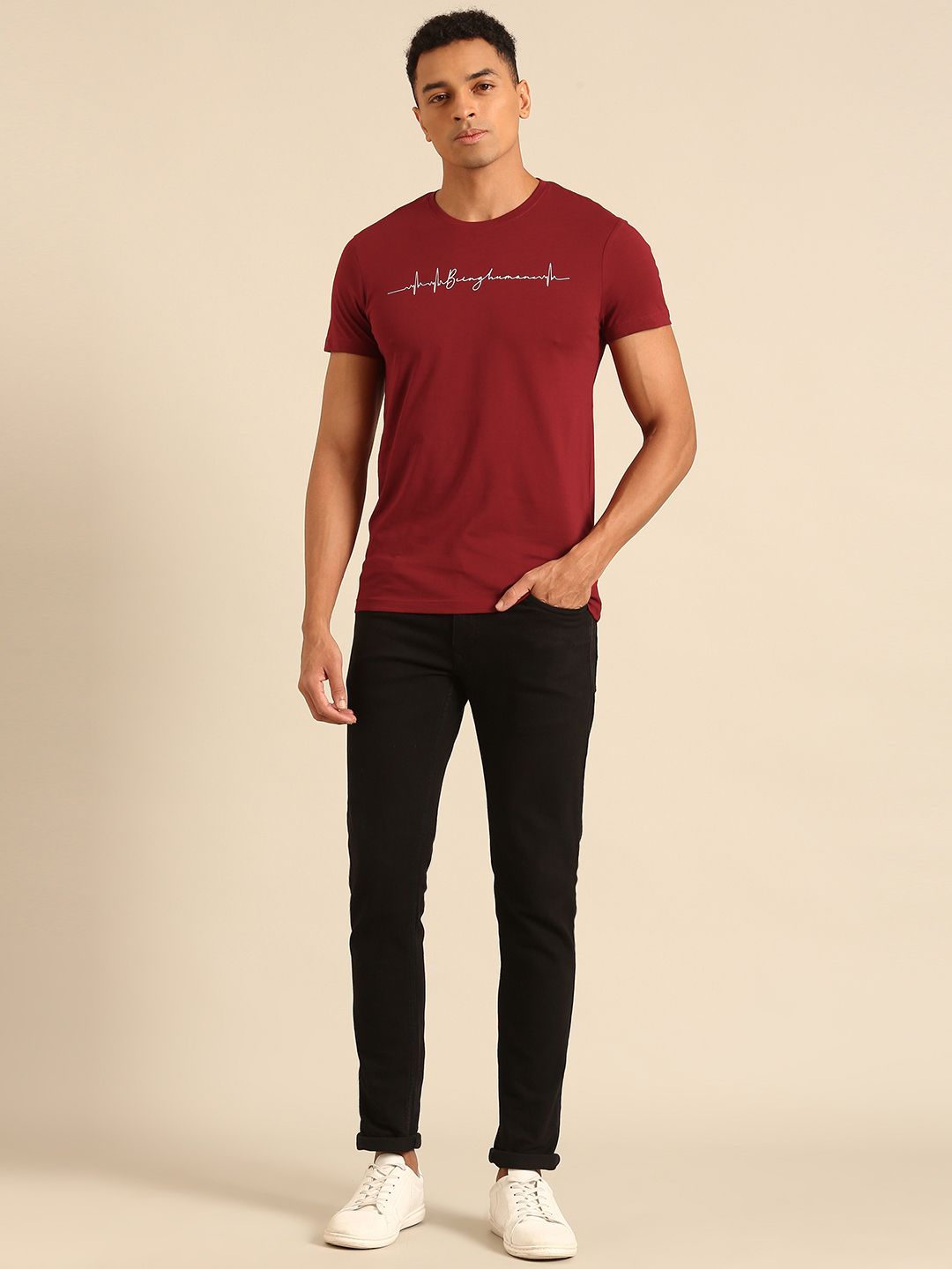 Being Human Pure Cotton Brand Logo Printed T-shirt