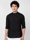 SPYKAR Mandarin Collar Opaque Linen Casual Shirt