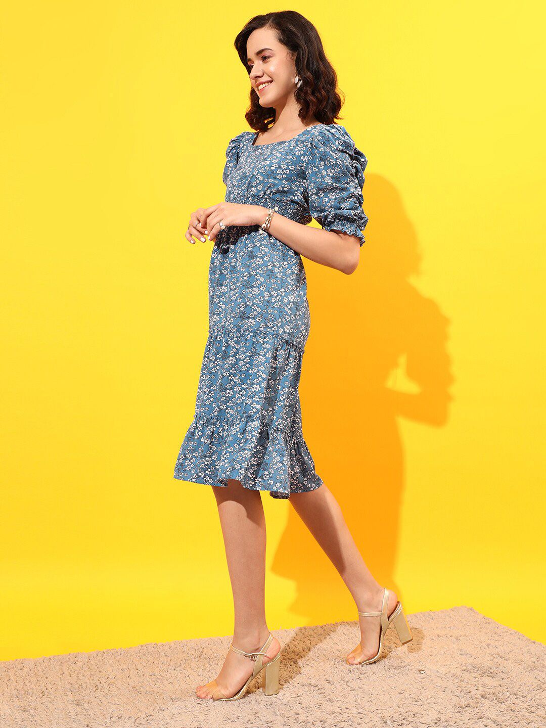 STREET 9 Floral Georgette A-Line Dress