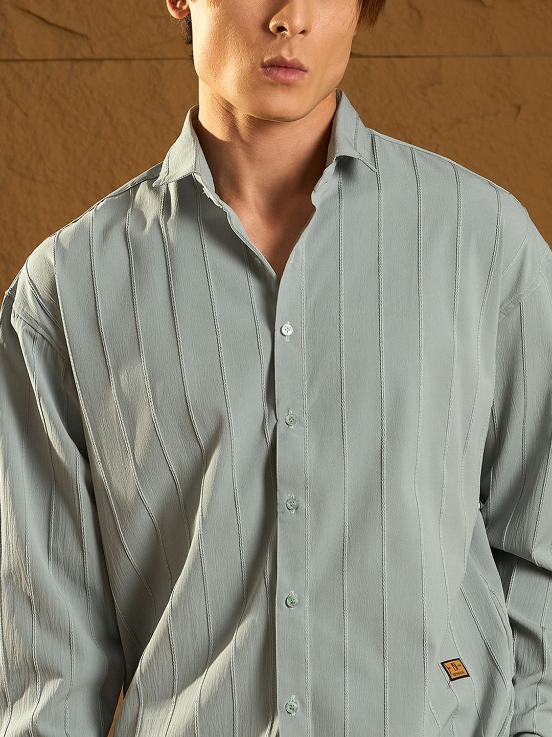 DENNISON Drop Shoulder Oversized Pintuck Shirt