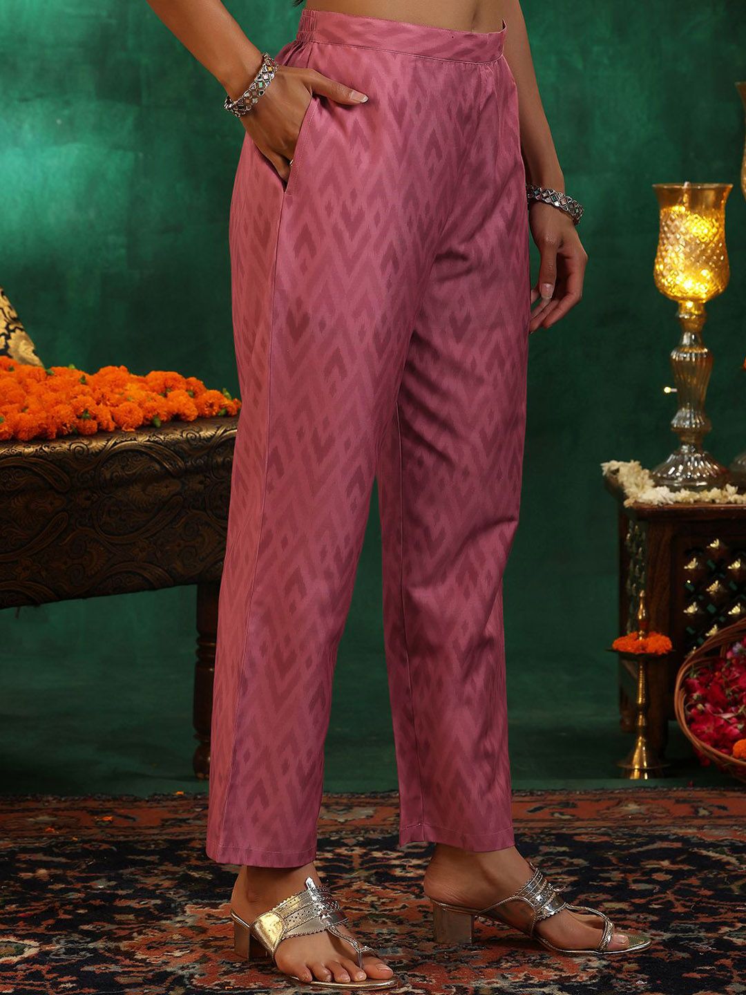 Libas Women Ethnic Motifs Regular Sequinned Kurta with Trousers & With Dupatta