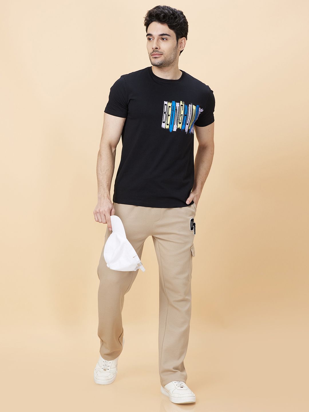 Being Human Men Round Neck Typography Printed T-shirt