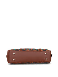 ZOUK Women Brown Ethnic Motifs Printed Structured Tote Bag