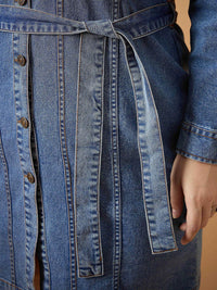 SASSAFRAS Curve Denim Shirt Dress