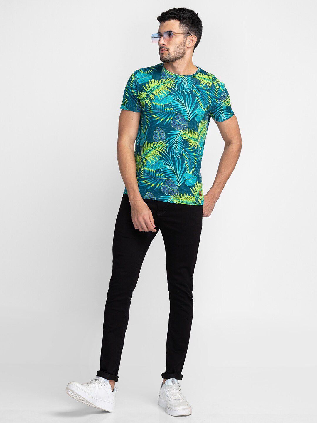 Being Human Tropical Printed Round Neck T-shirt