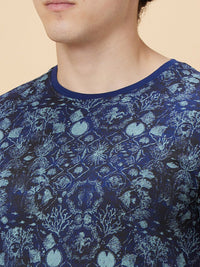 Being Human Men Abstract Printed Round Neck T-shirt