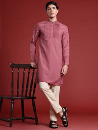 Anouk Pleated Detail Mandarin Collar Straight Kurta