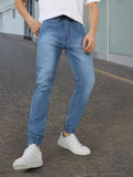 Urbano Fashion Men Blue Slim Fit Mid-Rise Clean Look Stretchable Jogger Jeans