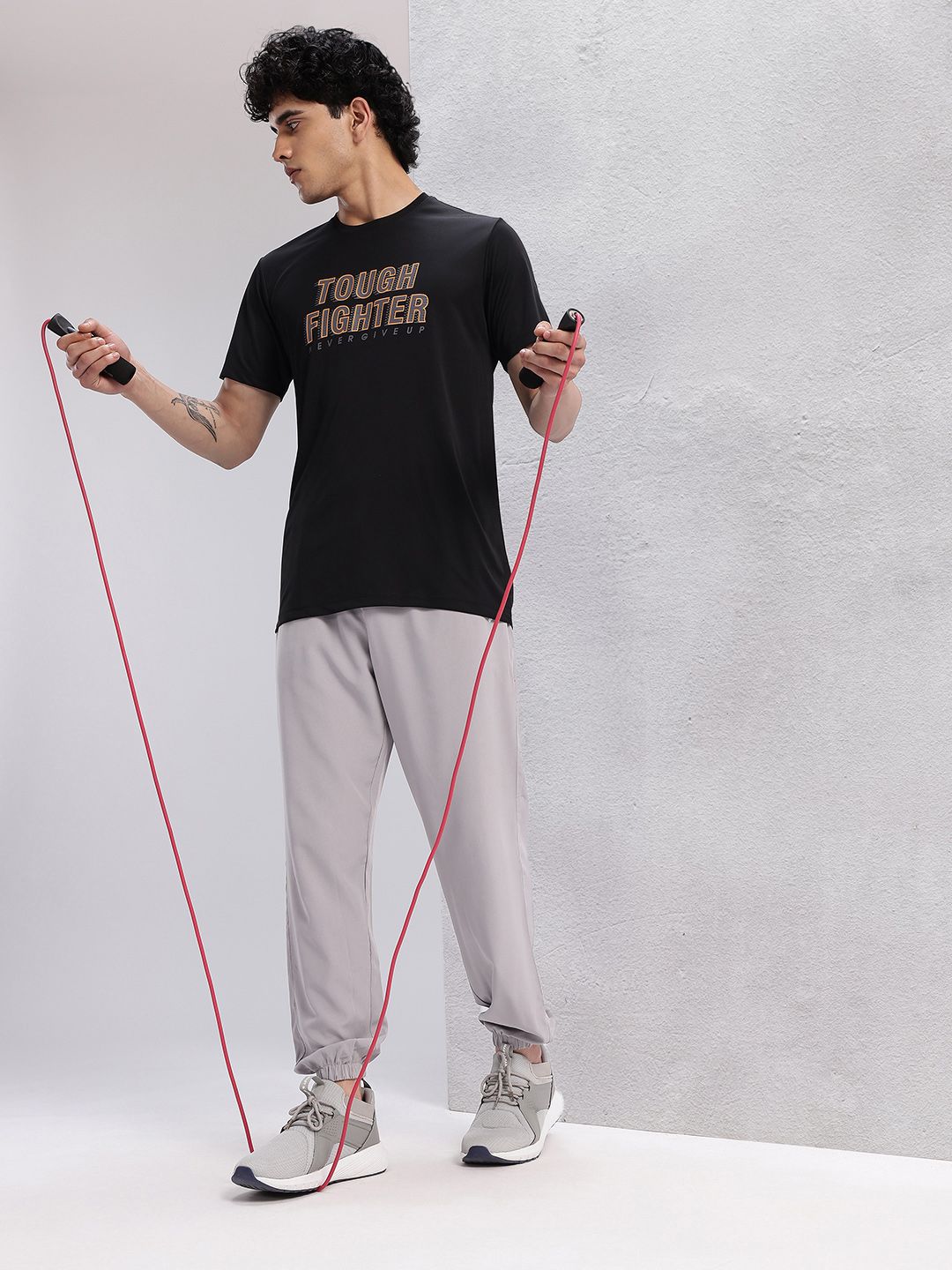 HRX by Hrithik Roshan Men Typography Printed Rapid-Dry Training T-shirt