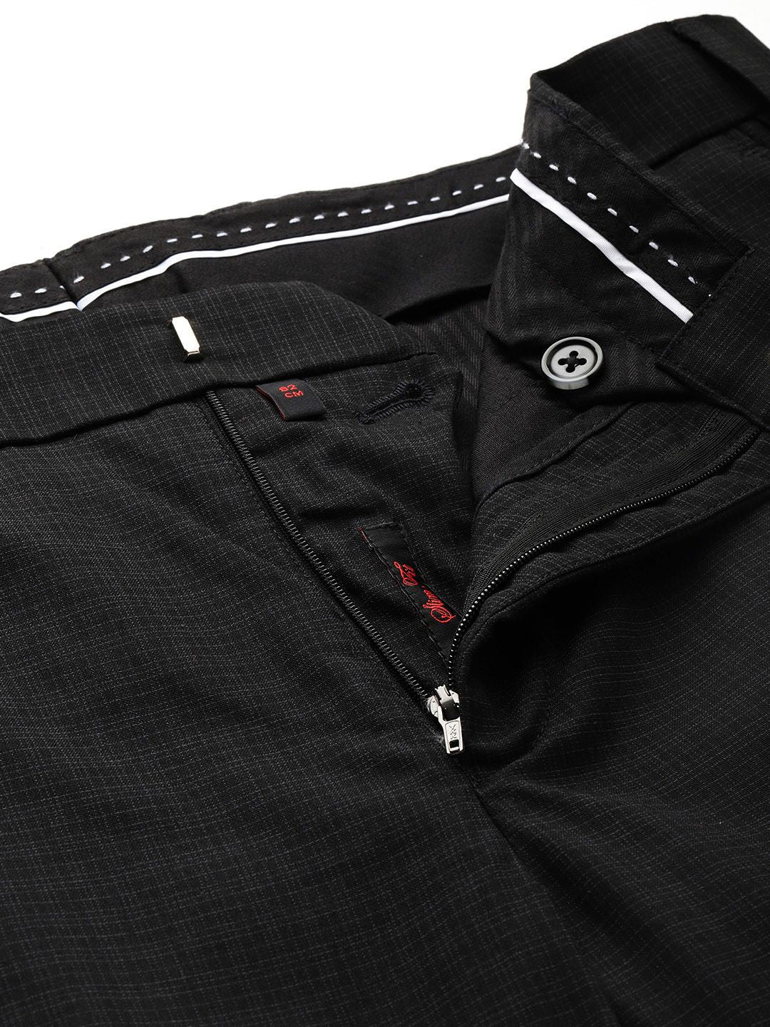 Raymond Men Checked Slim Fit Formal Trousers