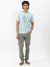 RARE RABBIT Men Akro Typography Printed Cotton Slim Fit T-Shirt