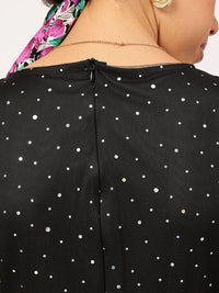 DressBerry Midnight Cleopatra High-Slit Ruffle Detail Maxi Dress