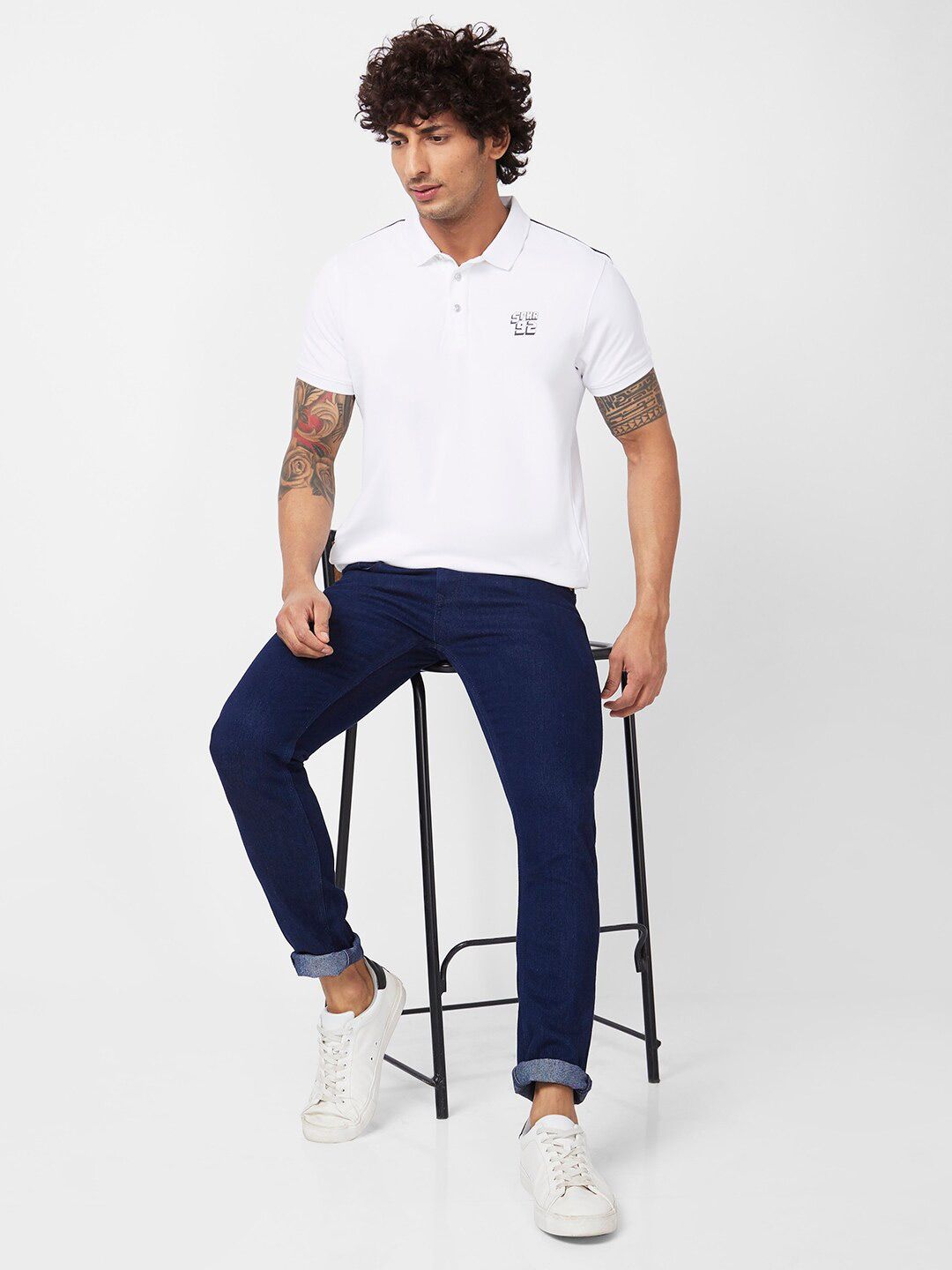 SPYKAR Polo Collar Cotton Slim Fit T-shirt