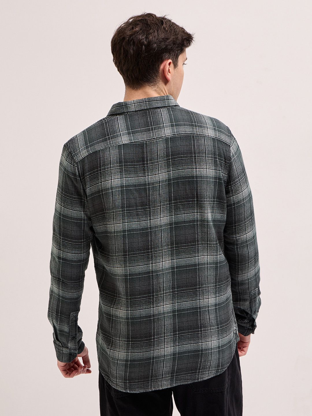 THE BEAR HOUSE Slim Fit Tartan Checks Pure Cotton Casual Shirt