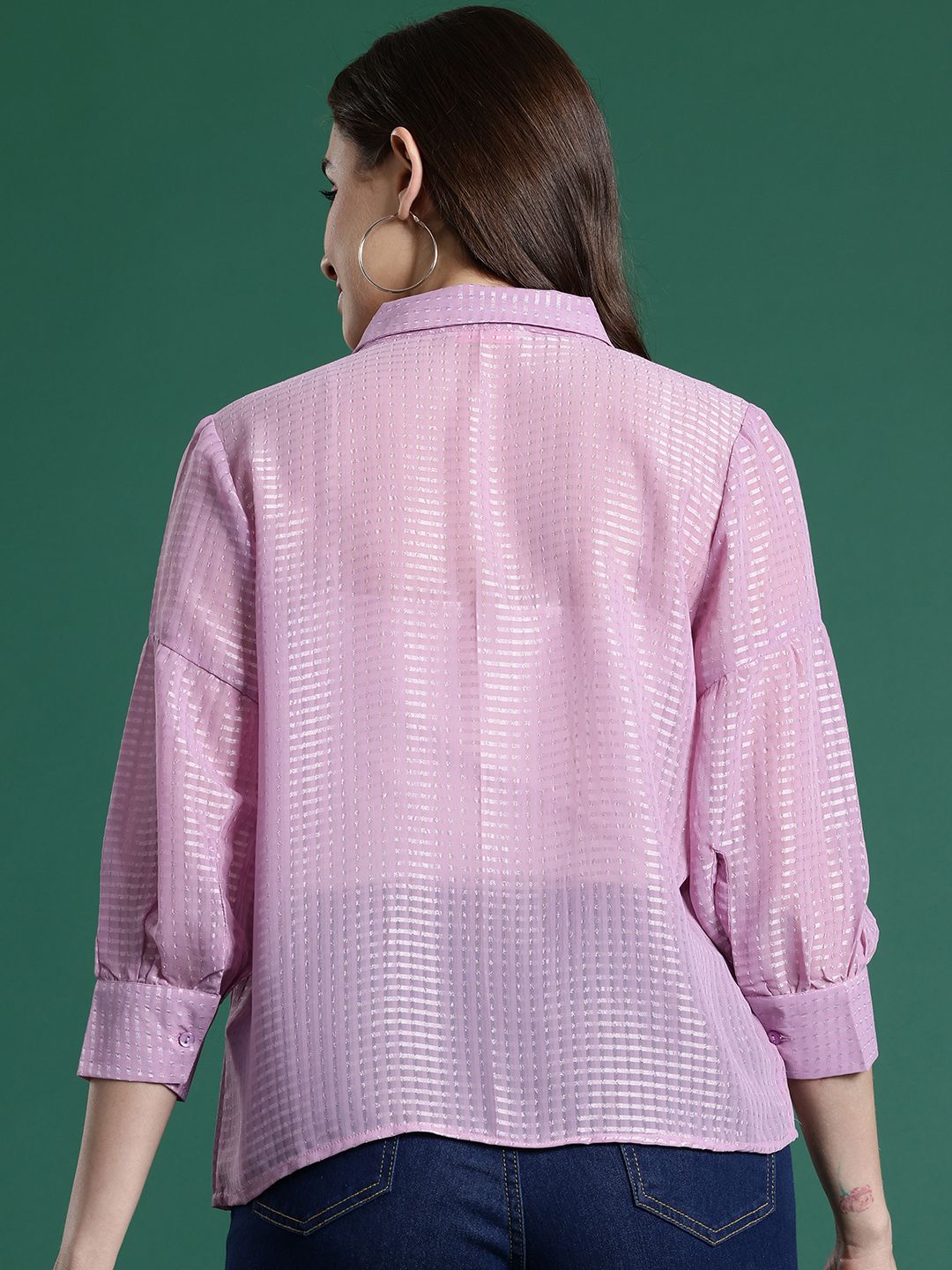 DressBerry Dobby Weave Self-Striped Casual Shirt