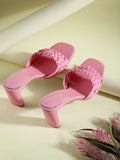 DressBerry Textured Block Heels