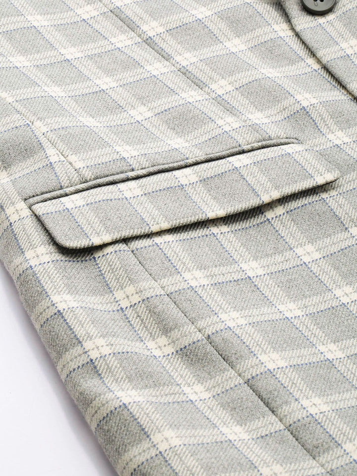 Park Avenue Slim Fit Checked Single Breasted Formal Blazer