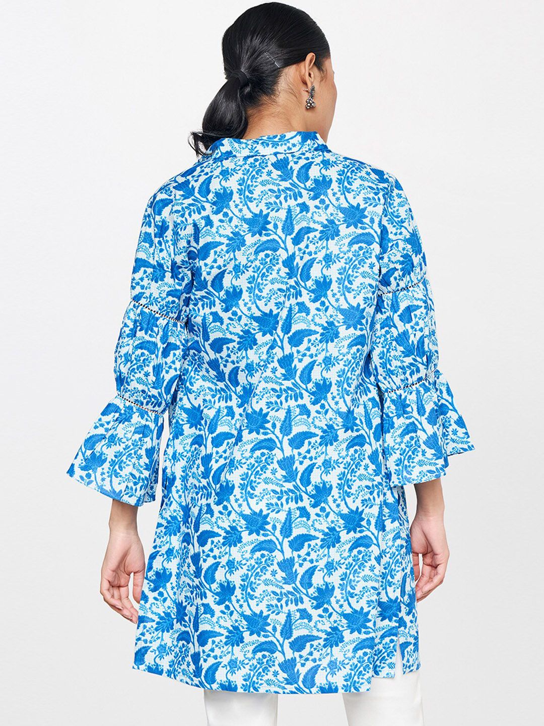 Global Desi Women Open Front Pure Cotton Longline Shrug