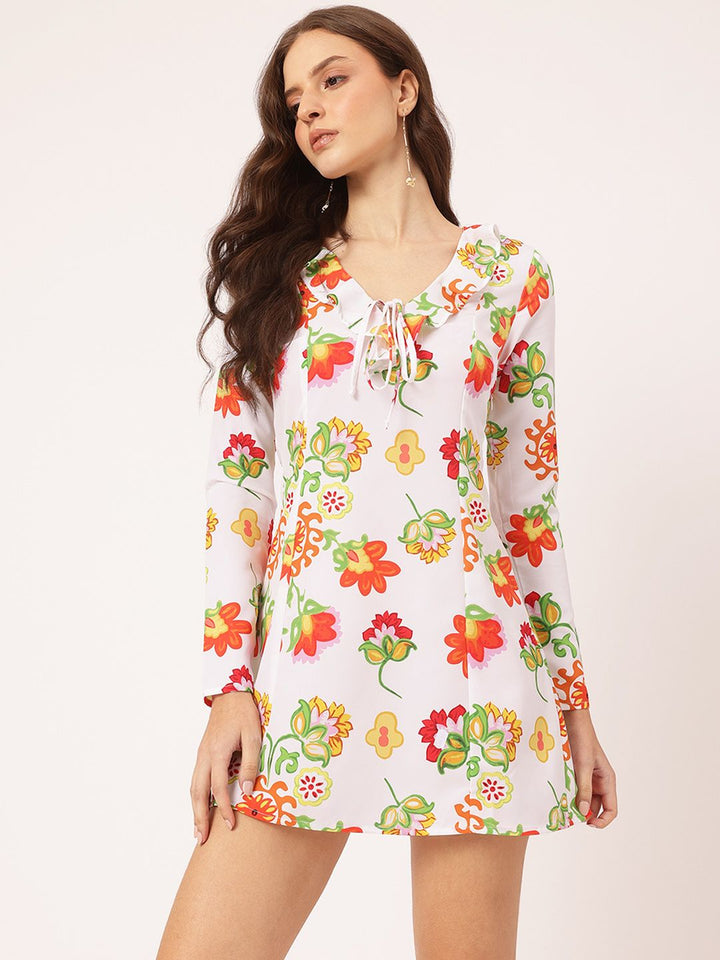 DressBerry Romantic Fantasy Floral Print Mini Sheath Dress
